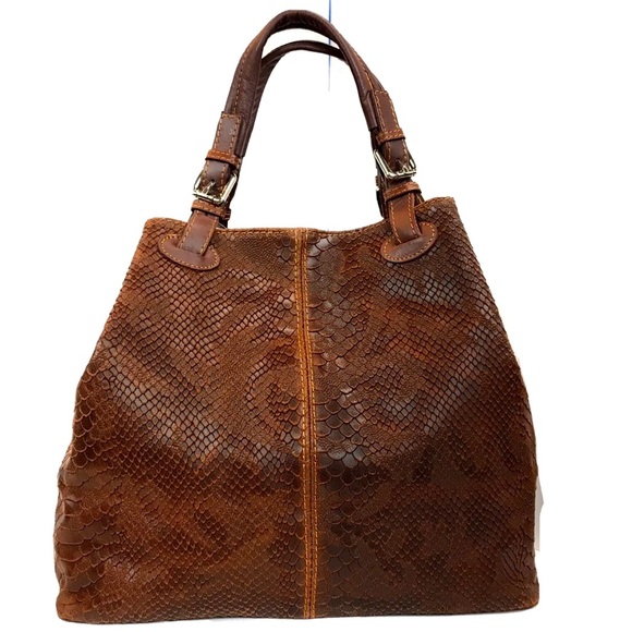 Vera pelle Leather made in Florence suede satchel - Picture 8 of 8